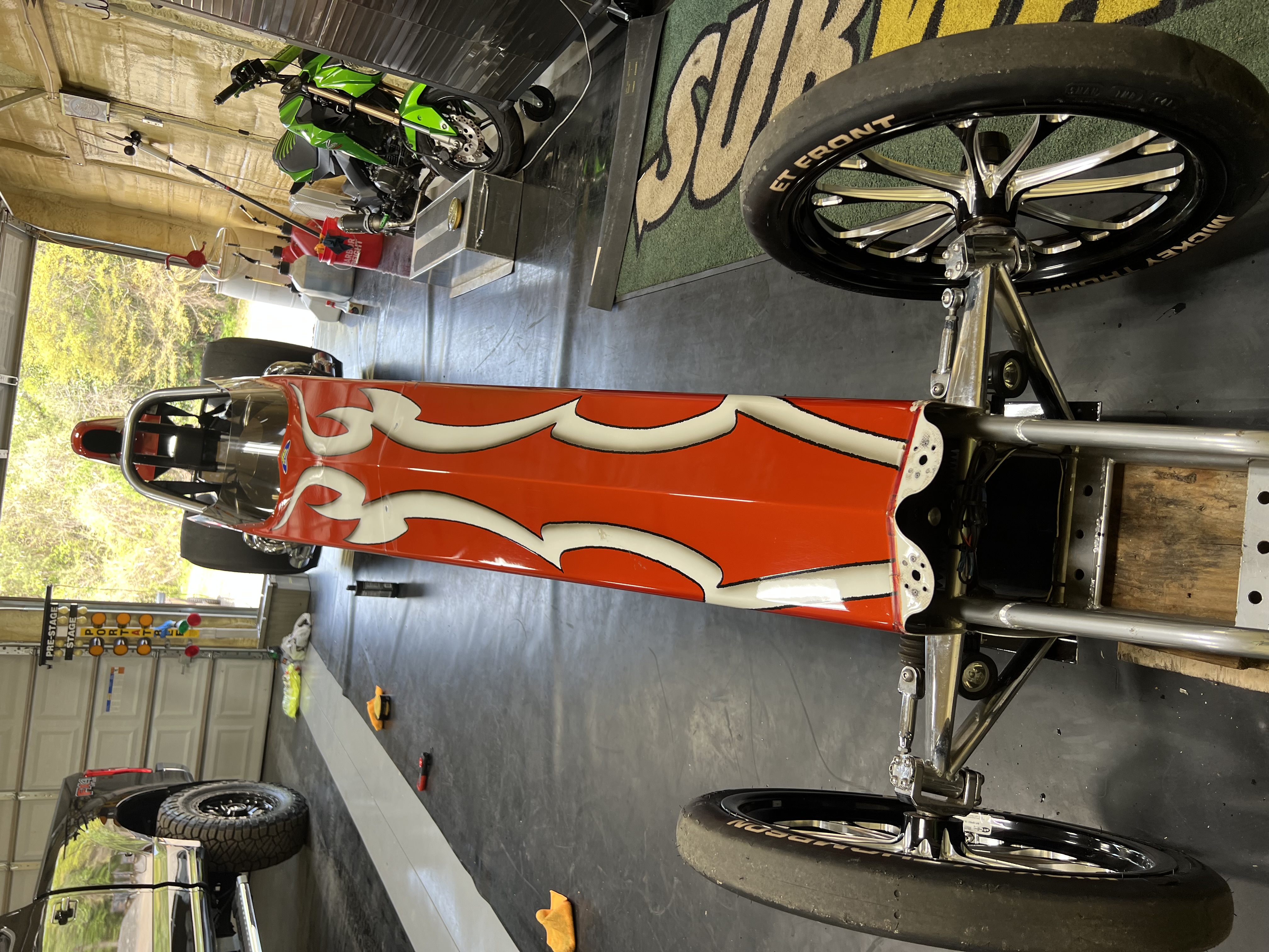 Drag racer top view — glossy finish