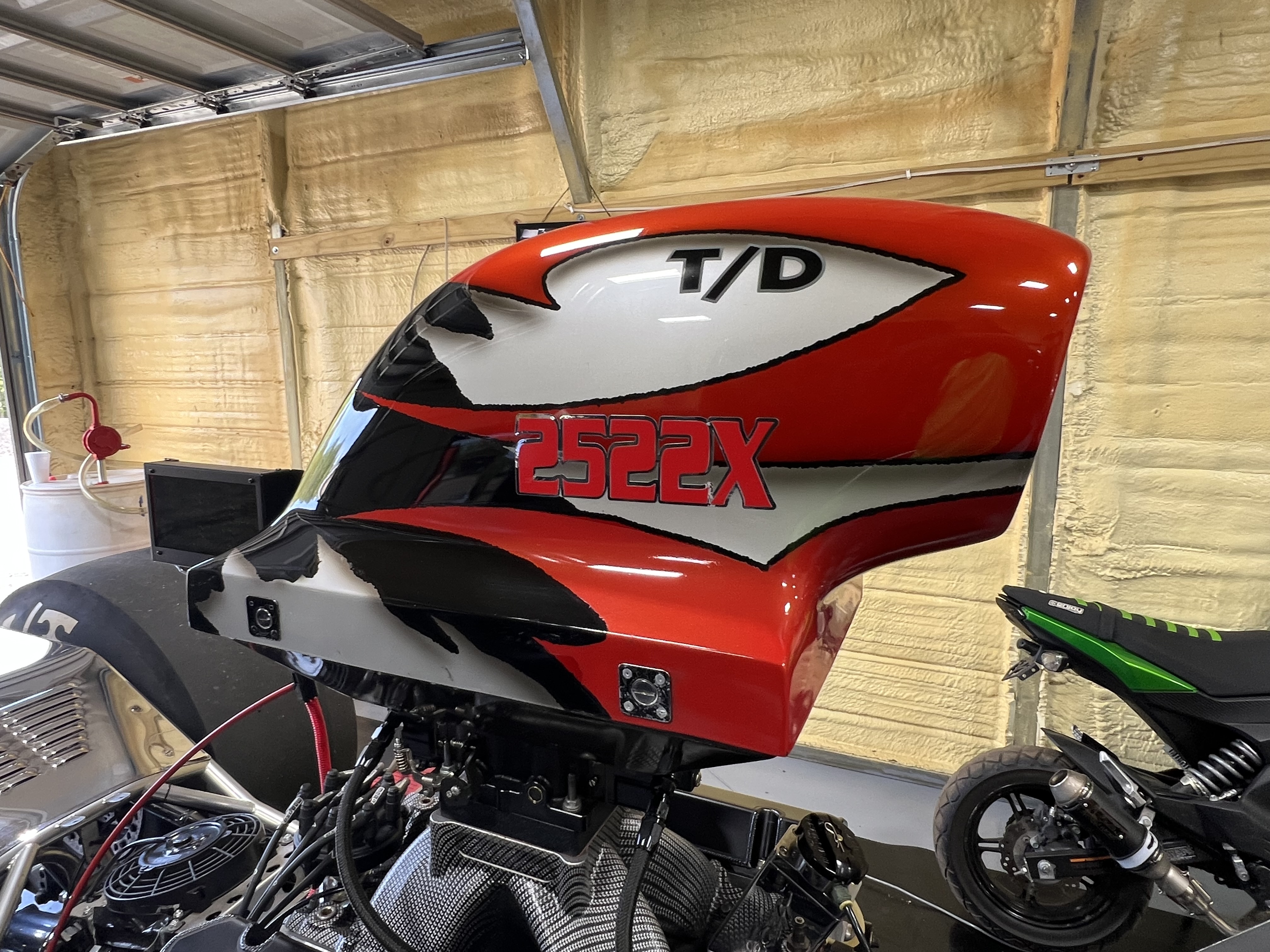 Drag racer nose — polished bodywork